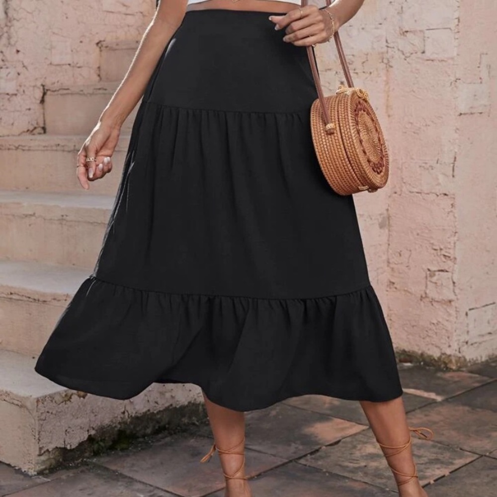 SHEIN High Waist Ruffle Hem Skirt
